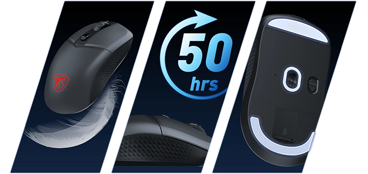 MSI VERSA 300 2.4GHz Wireless Bluetooth 5.3 Optical Gaming Mouse